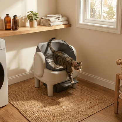 Lifestyle - Cat using AutoScoop Cat Litter Box