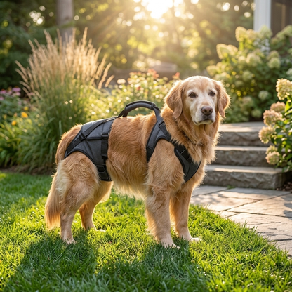 Dog wearing Dog Rear Support Harness for Disabled Dogs (Dark Gray) - Lifestyle