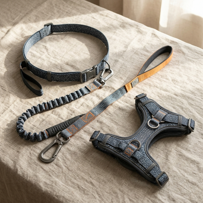 Hands-Free Dog Leash with Harness flat lay detail photo - Furrwell Pets