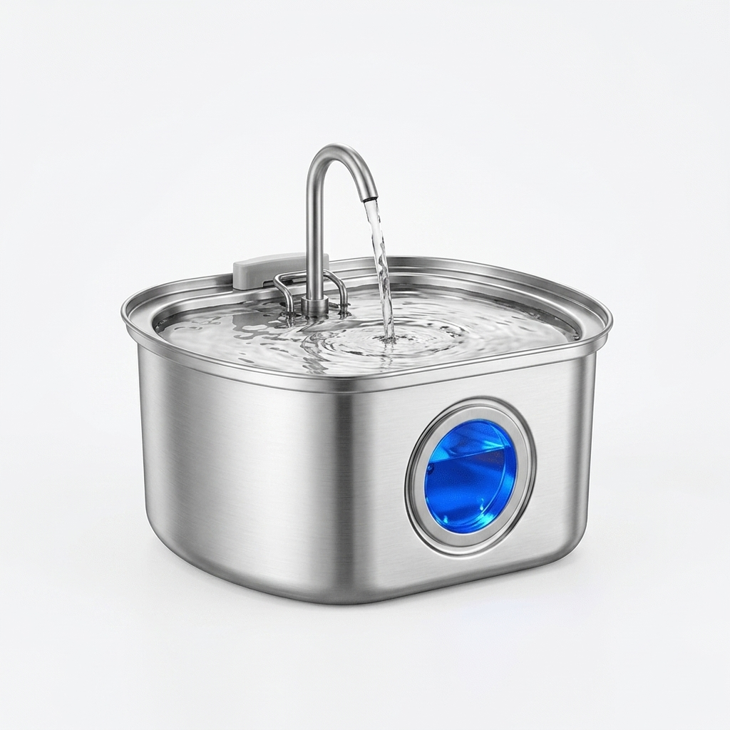 Cat Fountain Water Dispenser studio product photo on white background