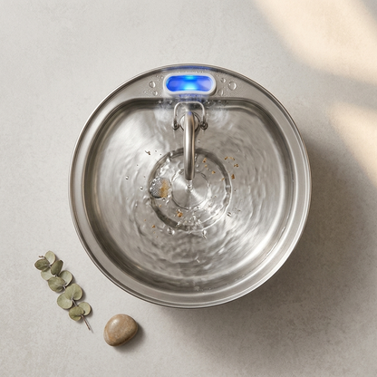Cat Fountain Water Dispenser close-up detail flat lay