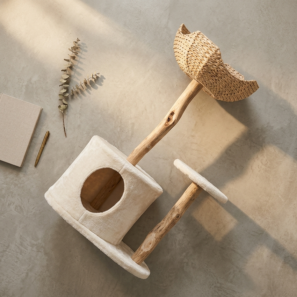 Natural Wood Cat Climbing Frame - material detail