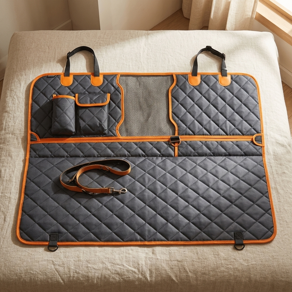 Furrwell Dog Car Seat Protector Mat close-up detail of cloth texture