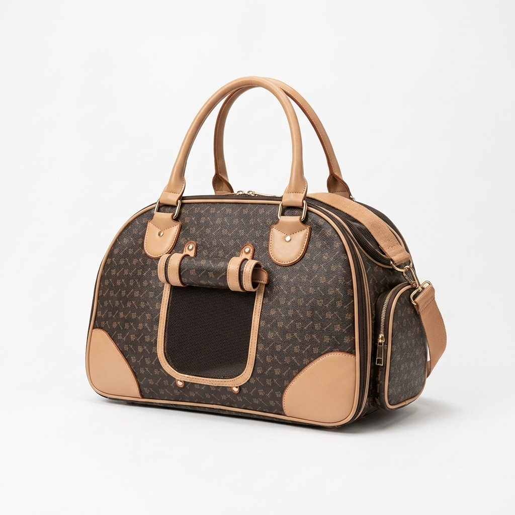 PU Leather Pet Travel Carrier Bag - studio product photo