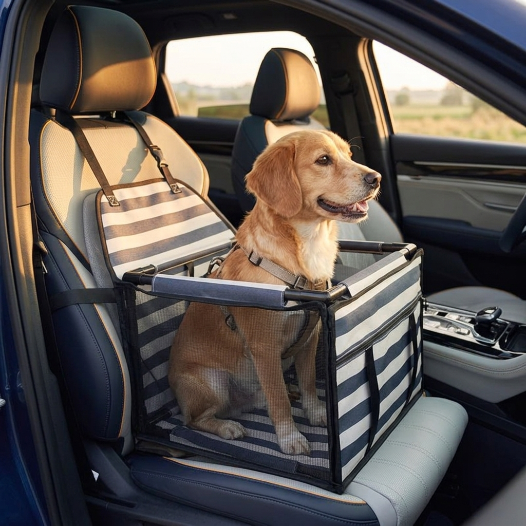 Waterproof Dog Car Mat Pet Safety Seat - Frame-Black Grey