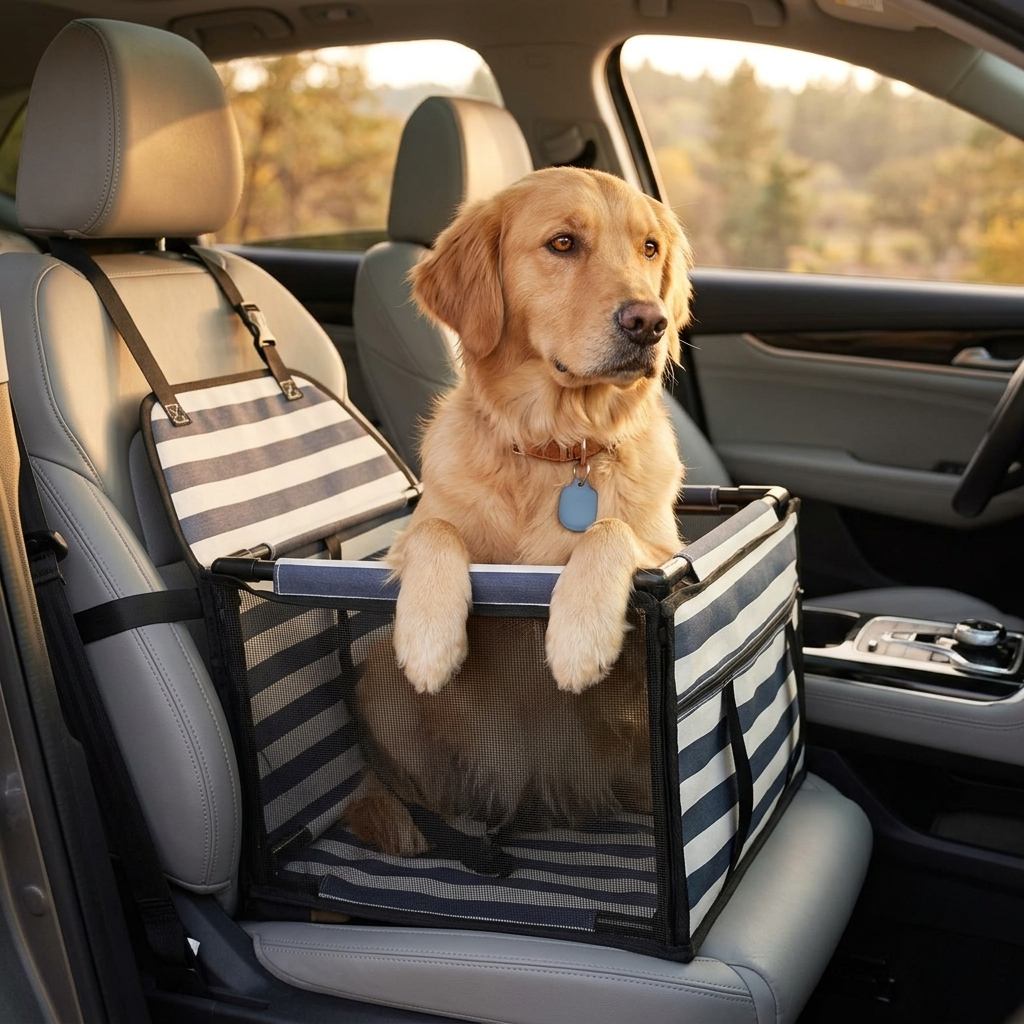 Waterproof Dog Car Mat Pet Safety Seat - Frame-Light Grey