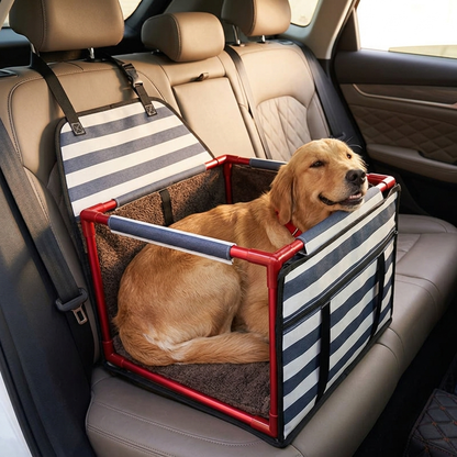 Waterproof Dog Car Mat Pet Safety Seat - Frame-Big Red