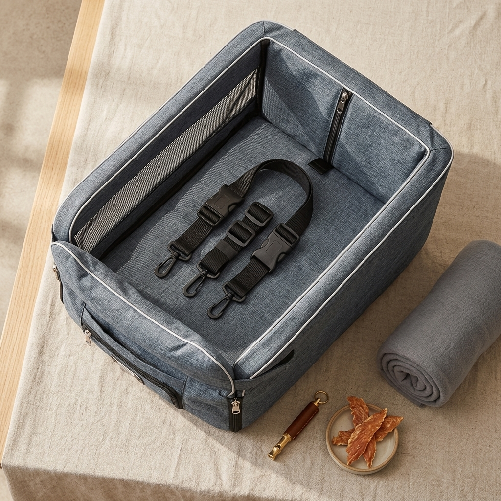 Car-mounted small dog kennel - material texture detail