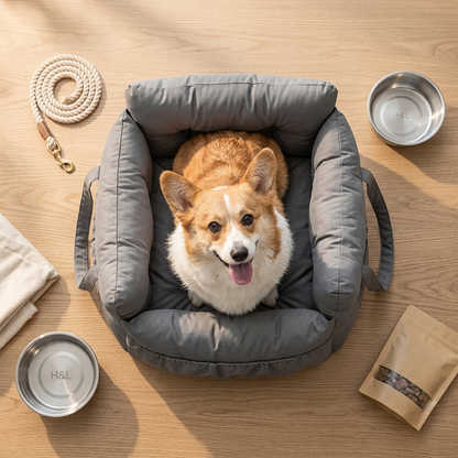 Car-Mounted Dog Safety Seat - material detail flat lay