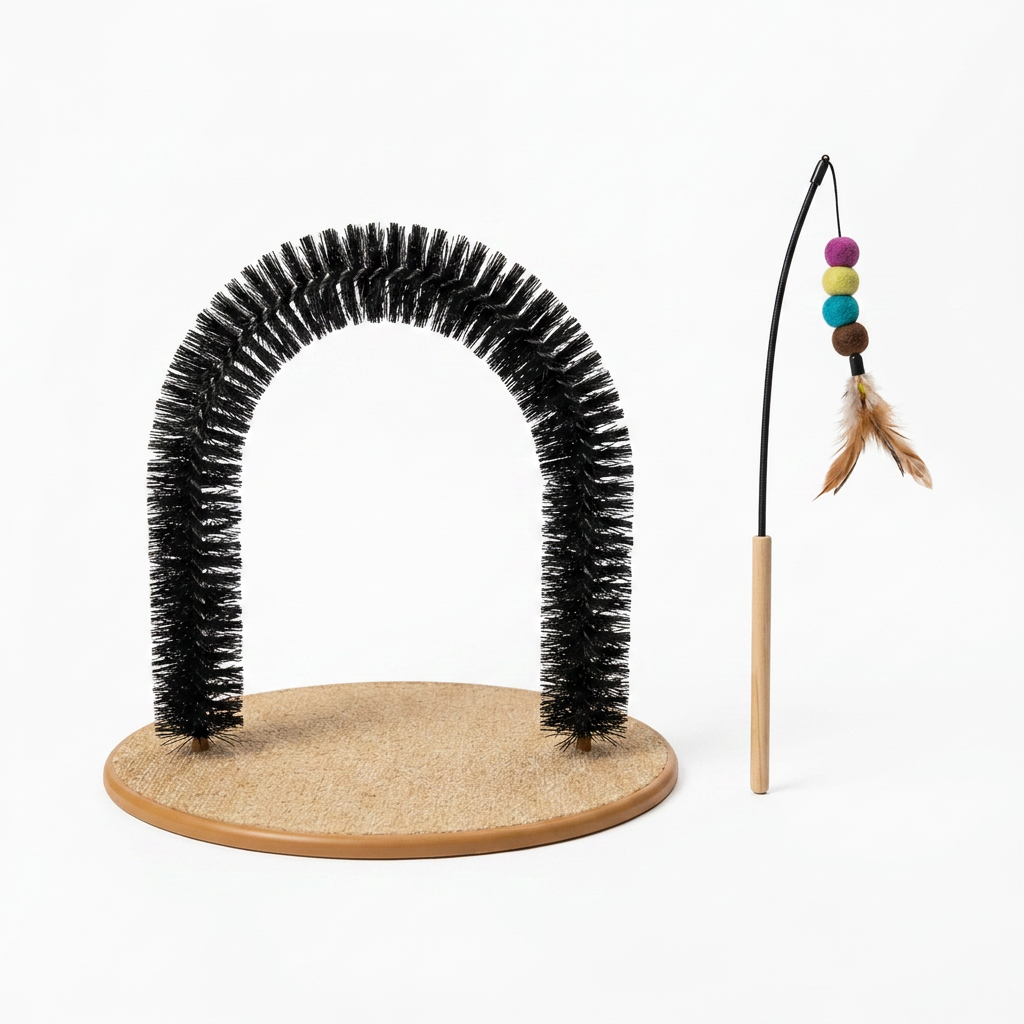 Cat Grooming Arch with Tease Stick - Studio