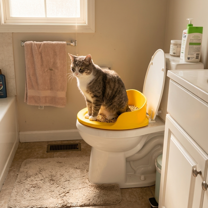 Semi-Enclosed Cat Litter Trainer - Lifestyle