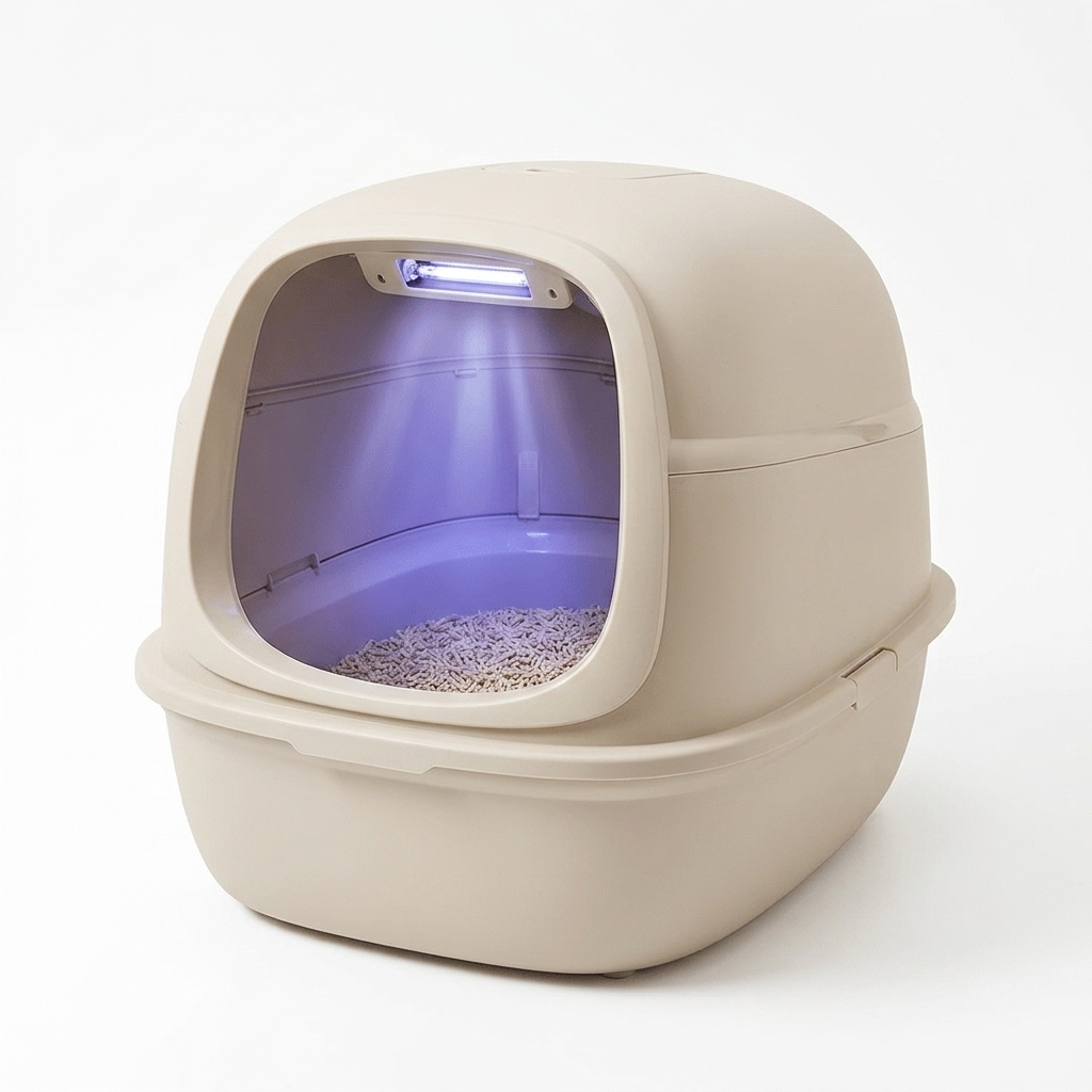 Enclosed Cat Litter Box with UV Light - Studio