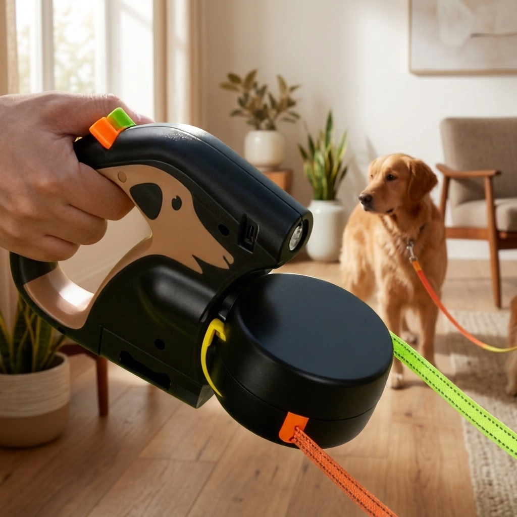 Retractable dog leash - Khaki