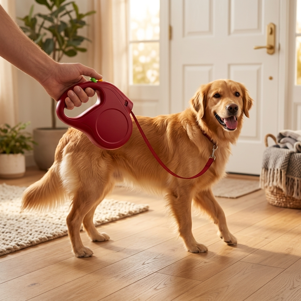 Retractable dog leash - Red