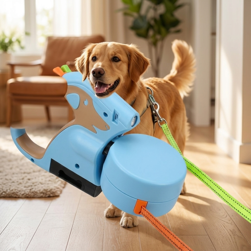 Retractable dog leash - Light Blue