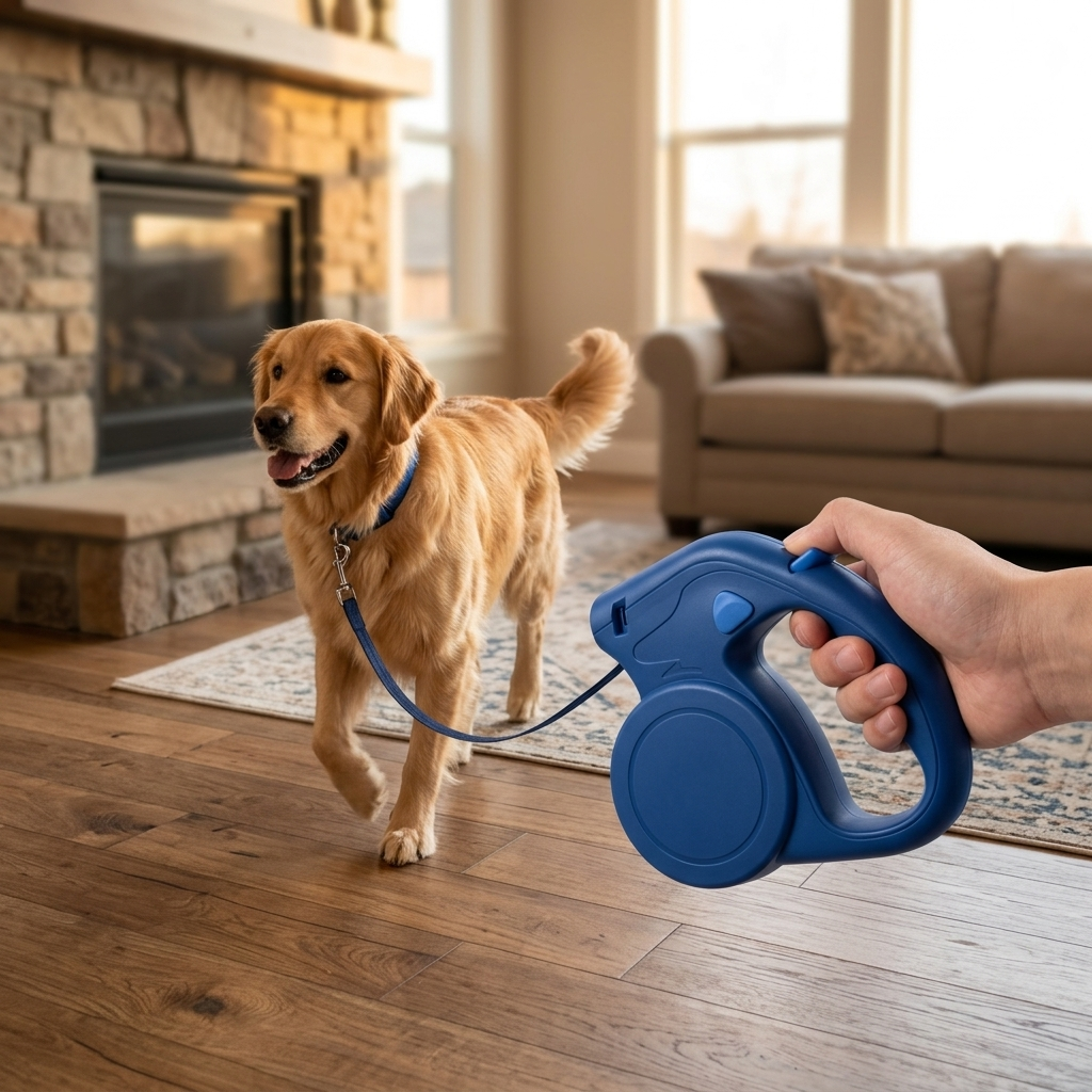 Retractable dog leash - Blue
