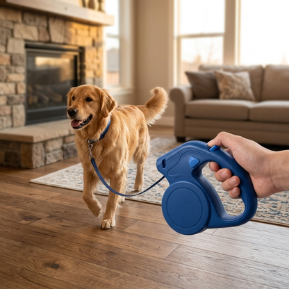 Retractable dog leash - Blue