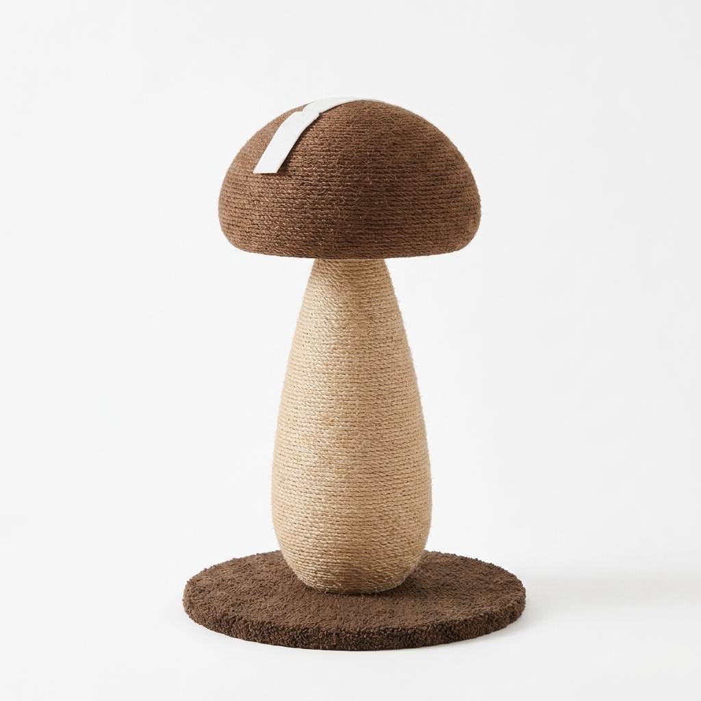 Xianggu-style Mushroom Sisal Cat Scratching Post, studio product photo - Furrwell Pets