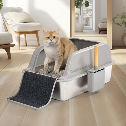 Stainless Steel Cat Litter Box - lifestyle
