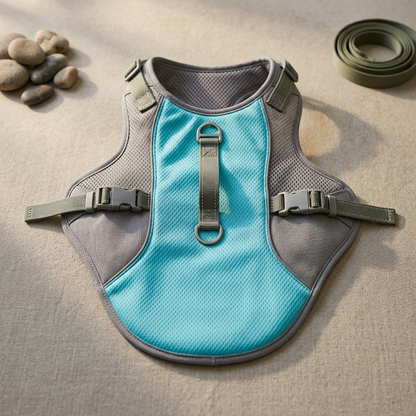 Summer Cooling Vest for Dogs - detail flat lay photo